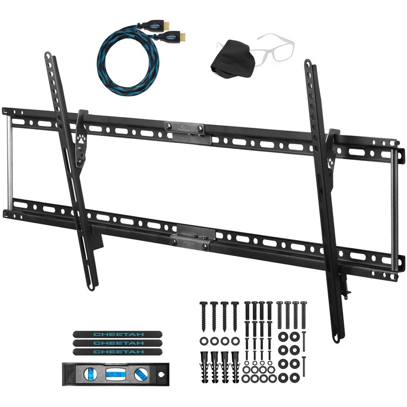 Cheetah APTMLB Tilt TV Wall Mount for 37-80" TVs, Newer Displays up to 100", 165lbs and VESA 800, Low 1.3" Profile, Fits 32" Studs, Universal LCD LED Curved or Flat Screen Tilting Mounting Bracket - Image 1